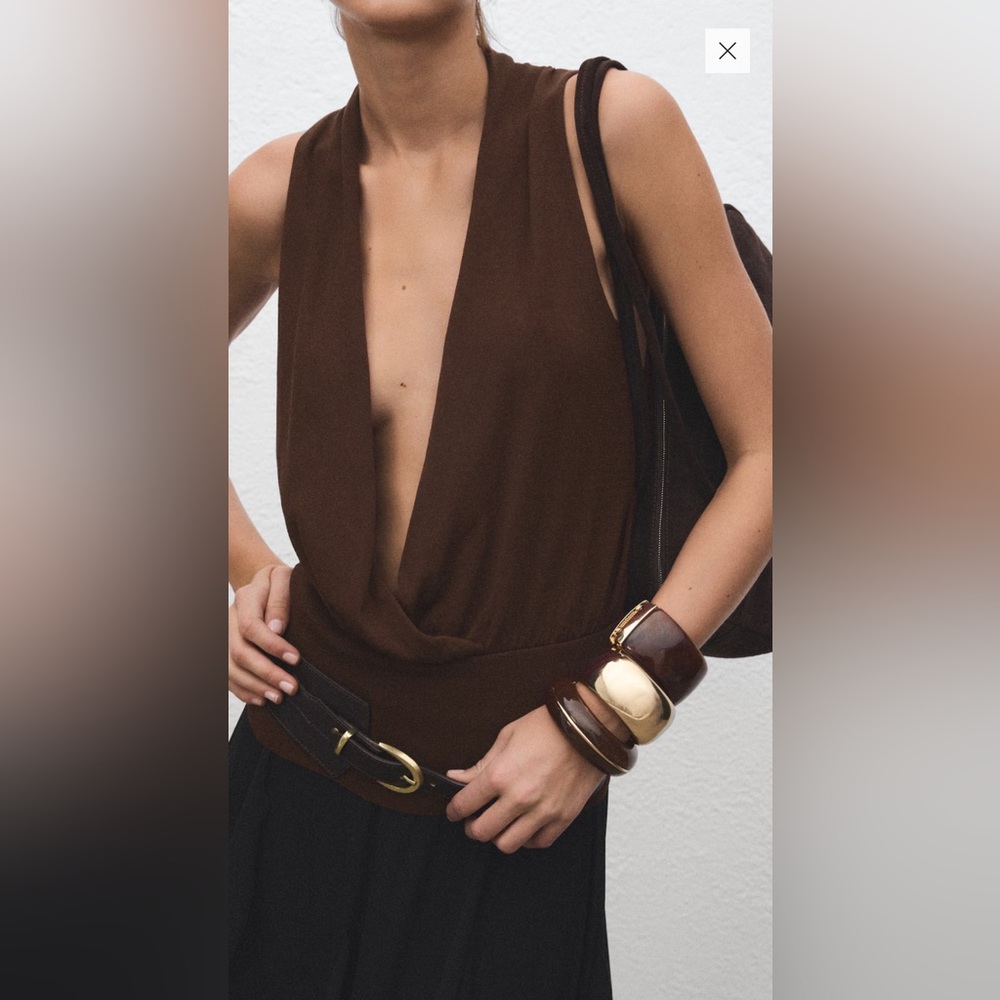 Mango V-neck Knitted Top - Picture 5 of 8